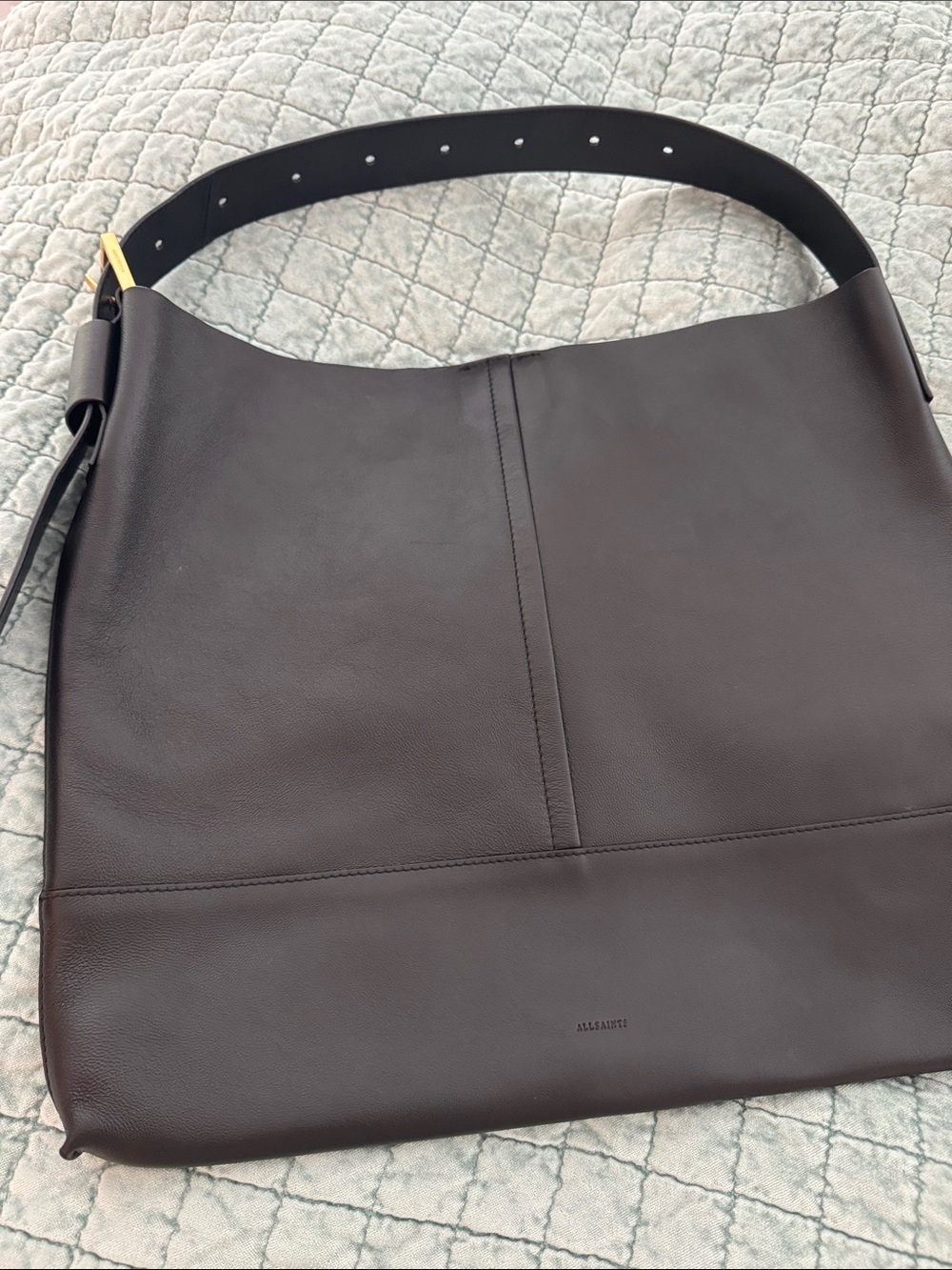 ALLSAINTS Asha black leather slouchy shoulder bag - Picture 8 of 8